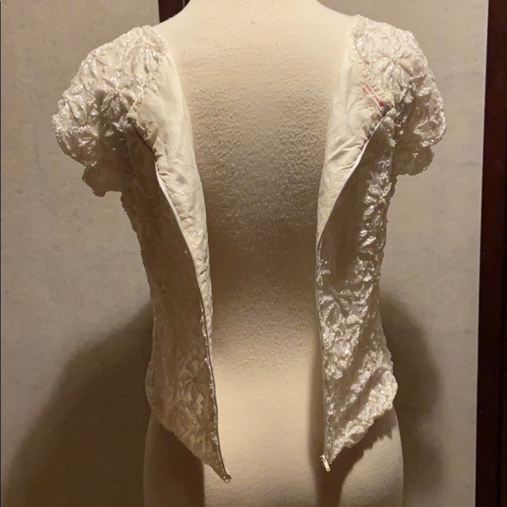 White Sequence Formal Blouse - image 6